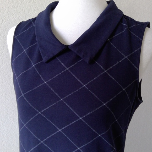 Navy Sharagano sleeveless dress - Picture 1 of 5
